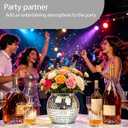 2 Pcs Disco Ball Vases,6" X 6.7" Disco Ball Centerpieces Decor,Silver Mirror Plastic Vase Disco Ball Planter for Wedding,Birthday,Office Table Decorations