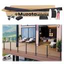 Muzata 13'-19'6" Side Mount Black Complete Cable Railing Kit 42 Inch Cable Railing System for Decks with Post Handrail Space-Saving Fasica Mount with User Guide RCF2 BH4L
