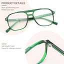 FEISEDY Blue Light Reading Glasses for Woman Men, Fashion Square Pilot Computer Glasses, Anti Eyestrain Glare Readers B0318