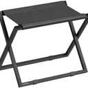 SONGMICS Luggage Rack, Foldable Suitcase Stand, Metal Luggage Holder, Synthetic Leather, Easy to Assemble, for Guest Room, Hotel, Bedroom, Ink Black and Charcoal Gray URLR009B01