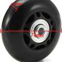 Ricrrover Luggage Suitcase Wheels Replacement Kit 75x24mm/2.95"x0.94" w/ABEC 608zz Inline Outdoor Skate Replacement Wheels, Set of (2) Wheels (OD:75 W:24 ID:6 Axles:35&40mm)