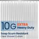 LiBa Bathroom Shower Curtain - Waterproof Plastic Shower Curtain Premium PEVA Non-Toxic with Rust Proof Grommets 10G Heavy Duty Bathroom Accessories 72x72