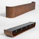 Kazai. Wall-Mounted Coat Rack 'Toke' - Modern Design Coat Rack with Hidden Wall Hooks - Solid Wood Veneer Panel Coat Hanger - Oak, Dark