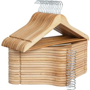 StorageWorks Wooden Hangers 30 Pack, Wood Coat Hanger for Coats, Shirts, Jackets, Pants, Suits, Natural Wood Color StorageWorks Wooden Hangers 30 Pack, Wood Coat Hanger for Coats, Shirts, Jackets, Pants, Suits, Natural Wood Color