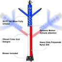 MOUNTO 20ft Air Inflatable Tube Guy Puppet Dancing Man with 1HP Blower Complete Set (US-Flag)