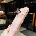 for iPhone 17 Air Case Wavy Clear Glitter Sparkle Butterfly Silicone Girly Cute Women Wave with Beaded Phone Strap Charms Turquoise Wristlet Heart Shockproof Protective Phone Cases Pink