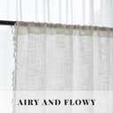 Farmhouse Curtains Natural Linen Blended Country Style for Living Room (Off White, W40 x L54)