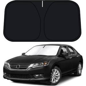 D-Lumina Windshield Sun Shade Compatible with 2013 2014 2015 2016 2017 Honda Accord Accessories, Front Window Sunshade Sun Visor Protector Block UV Rays Heat, Foldable 2 Layers 210T Material