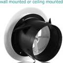 HG Power 5 Inch Soffit Vent, Adjustable Air Vent Cover, ABS Round Ceiling Vent Covers for Living Room, Attic, Bathroom, Kitchen, Ventilation Use, White - Opening Size 4.56"