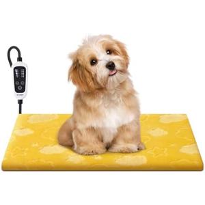 WOOMER Pet Heating Pad for Cats and Dogs, Includes Two Removable Covers, Heated Bed with Steel-Wrapped Cord, Waterproof and Chew-Resistant, 18”×18” Medium Size for Cats, Small Dog, Chick, and Rabbits
