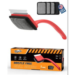 Grill Brush Bristle Free,...per Outdoor BBQ Grill, Red