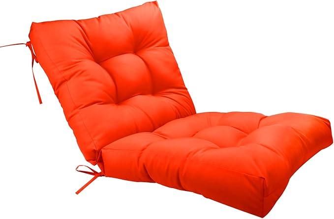 Outdoor Seat Back Chair Cushion, 20" x 24" Indoor Tufted Seating Patio Couch Furniture Replacement Cushions Set (Red, 1 Count)