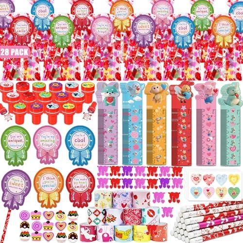 KPHNGB 252 Pcs Valentines Day Gifts for Kids, Bulk School Classroom Valentines Stationery, Valentines Goodie Bags Stuffers, Valentines Cards for Kids Party Favors Exchange