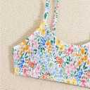 GORGLITTER Girl's 2 Piece Bikini Sets Floral Swimsuits High Waisted Bathing Suits (White)
