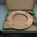 Mayfair Natural Oak Veneer Toilet Seat with Chrome Hinges, Round, Wood