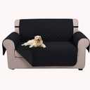 U-NICE HOME Loveseat Sofa Cover Reversible Couch Cover for Dogs with Elastic Straps Water Resistant Furniture Protector for Pets Couch Cover for 2 Cushion Couch (Loveseat, Black/Balck)