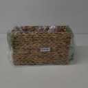 Yesland Hand-Woven Narrow Water Hyacinth Holder Wicker Basket, 15.5 x 5.5 x 9.75 Inch Decorative Magazine Storage Basket Bin for Home, Office, Desk