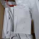 JUMMICO 35.4" Vanity Desk with LED Mirror & Power Outlet, Makeup Vanity Table with 3 Open Storage Shelves, Drawers and Cabinet, 3 Model Adjustable Lights for Bedroom & Dressing Room (White)