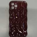 Caseative for iPhone 12 Pro Case,Water Ripple Pattern Curly Wave Frame Soft Phone Case (Red)