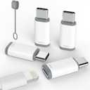 4 Pack Lightning to USB C Adapter for iPhone 15/16 Pro/16 Pro Max/Plus, Samsung S24, iPad Air, Nintendo Switch, Fast Charging & Data Transfer (Lightning to USB C Adapter)