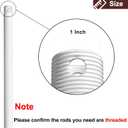6 Inch Ceiling Fan Downrod Threaded, 1 Inch Outer Diameter Matte White Ceiling Fan Extension Rod (With Threads),Down Rods Compatible With Most Ceiling Fans,Easy Installation
