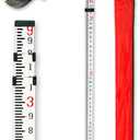 Grade Stick 9-Foot Aluminum Grade Rod - 10thsGrade RodGrade Stick for Laser LevelSurvey RodGrade RodsSurvey PoleWith Bubble Level, 3-Stage TelescopicDouble-Sided Scale Telescopic Leveling Rod