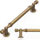 Amerdeco 10 Pack Antique Brass Cabinet Pulls 5 Inch(128mm) Hole Center Drawer Pulls Cabinet Hardware Kitchen Cabinet Handles for Bathroom ZH0083