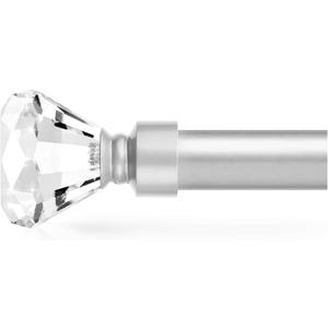 Orger Stain Nickel Crystal Curtain Rod for window from 30" to 54", Modern Drapery Rod with Clear Diamond Designed Finials, Single Window Treatment Rod for Living Room (30-54 Inch|1 Pack)