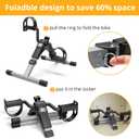 Pedal Exerciser Desk Exercise Bike Leg and Arm Exercise Bike with LCD Monitor Foldable and Porable (Black/Grey)