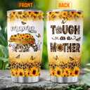 For Mothers Day Women Mother Mom Funny Coffee Leopard Print Cups Insulated Tumblers Cheetah Handle, Mama Bear Gifts, Mama Bear Sunflower, Tumbler 20 Oz With Lid And Straw