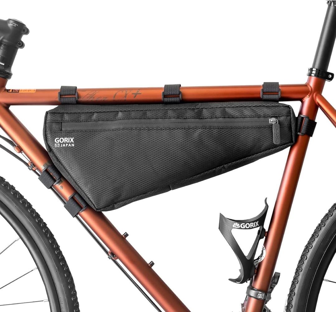 GORIX Bike Triangle Bag Frame Bag Top Tube Bag 3L Waterproof Cycling Road Mountain Bicycle (GX-FB WEB)