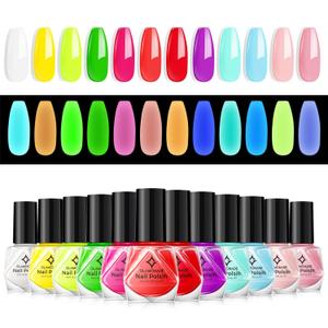 Glamonade Neon Nail Polish Set: Glow in The Dark Halloween Neon Orange Yellow Pink Blue Fluorescent Fingernail Polish Kit Air Quick Dry Regular Nail Polish Pack for Nail Art Gift Holiday Party