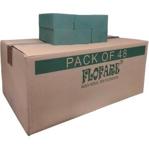 FLOFARE Pack of 48 Floral Foam Blocks for Fresh and Artificial Flowers, Each (7.8 L x 3.5 W x 2.4 H), Dry and Wet Floral Foam Blocks for Wedding, Birthdays, Home, Office, and Garden Decorations