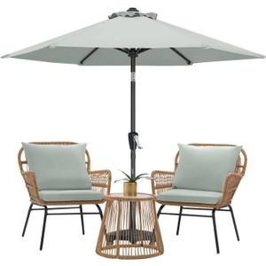MASTERCANOPY Patio Umbrella for Outdoor Market Table (7.5ft,Light Gray)