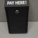 Metal Donation Box with Lock Wall Mounted Cash Money Box with Slot for Cash Deposit, Hualleko Money Drop with Lock and Slot for Home/Office/Outdoors 10.2 x 5.6 x 2.9 Inch(Black)