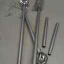 Luvenia Silver Decorative Curtain Rods,Adjustable Curtain Rod For Windows 30 to 60 Inch(2.5-5Ft),Curtain Rod For Bedroom, Living Room,Kitchen,Farmhouse