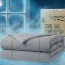 Cooling Blanket for Hot Sleepers & Night Sweats, Breathable Lightweight Cooling Comforter for Menopause & Summer, Soft Cool-to-Touch, Oeko-TEX, Cool Grey, 60x80 Inches