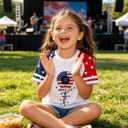 Kids Patriotic T-Shirt for Girls 4th of July Outfit American Flag Sunflower Shirt Kids Independence Day Clothes Size 8T