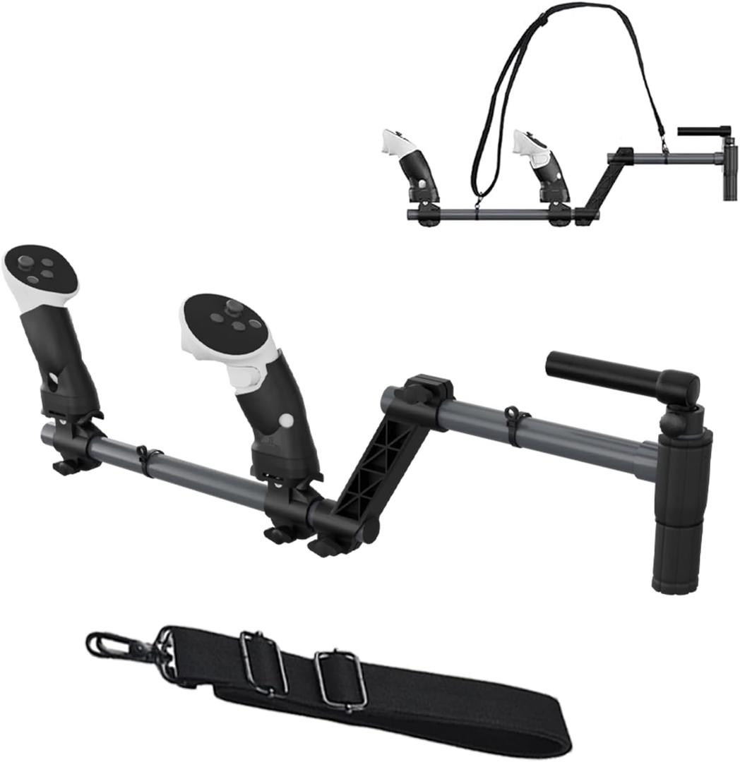 Magnetic VR Gun Stock for Quest 3, Rifle Grip VR Stock Controller Accessories Compatible with MetaQuest 3s, Lightweight & Quick Removable Quest3 Control Magnetic Gunstock Adapter (Black)
