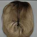 Wigs for white women blonde bob wig medium length wigs for women Sandy blonde with dark roots Synthetic wig for white Women (Sandy bob)