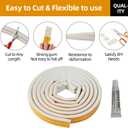 4 x 20Ft Weather Stripping Door Seal, Easy to Cut Insulation Weatherproof Doors and Windows Soundproofing Seal Strip,D-Shape Weatherstrip Seals Large Gap (from 15/32 Inch to 17/32 Inch)