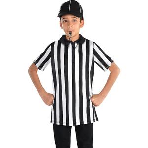 Thapower Children Referee Shirt Costume Kids Youth Black and White Stripe Boy Girls Toddler Ref Jersey, XS