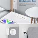 Recessed Power Strip with 30W USB C,Ultra Thin Flat Plug Power Strip,2 Outlets 4 USB Ports,Furniture Flush Mount Desk Outlet,Recessed Outlet for Side Table/Sofa Table,6ft Cord (White)