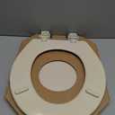 Bemis 500EC Durable Wood Toilet Seat with Easy Clean Hinges, Made in USA, Round, Almond