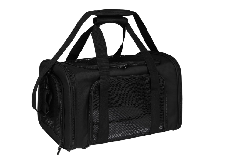 Top tasta Dog Cat Carrier Bag for Small Medium Large Cats Dogs Under 25 lbs Soft Sides for Small Puppy Dog Cat Travel Bag Black (20" x 13" x 13")