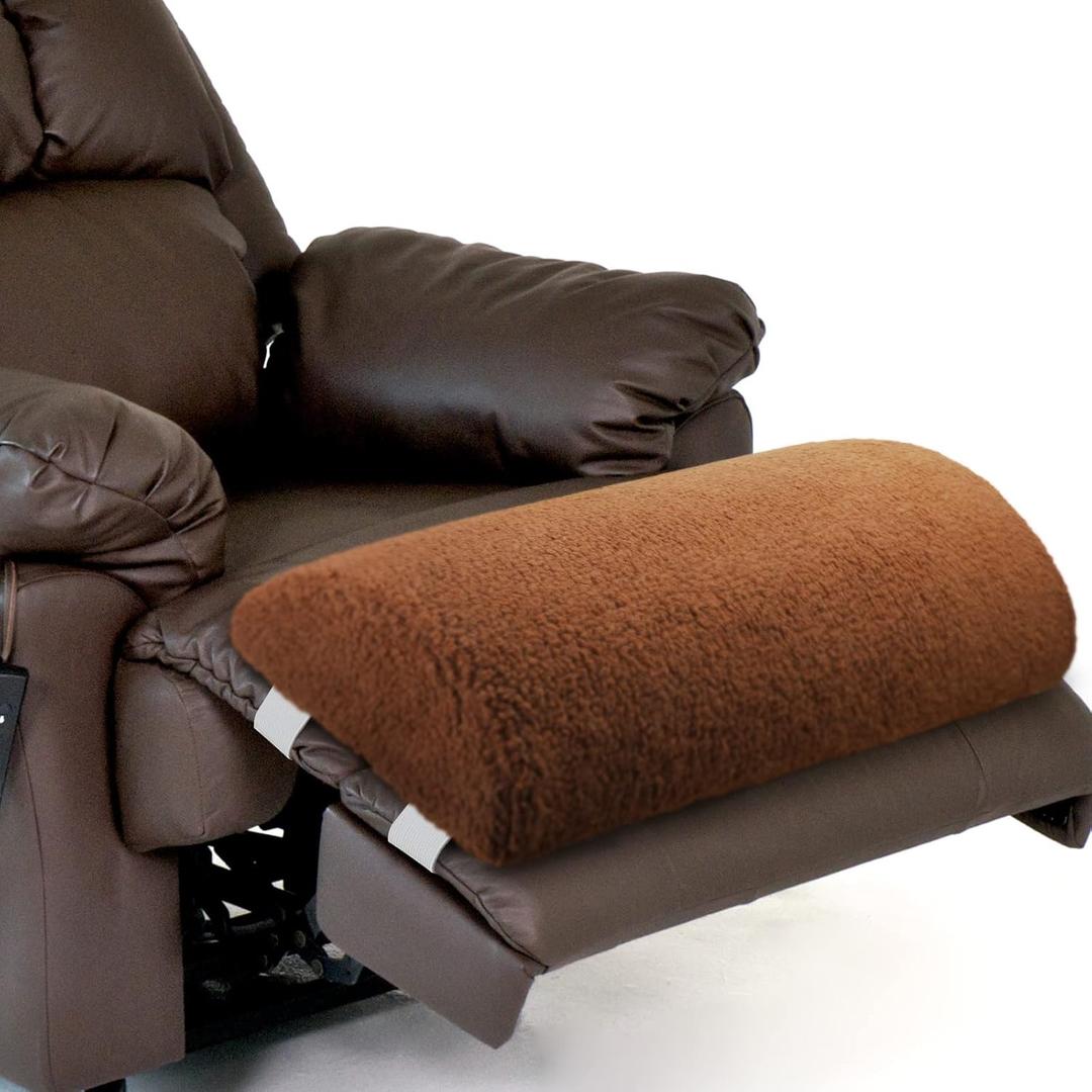 Wesiti Recliner Foot Pillow Cushion High Resilience Sherpa Memory Foam Bolster Sleeping Rest Multipurpose Half Roll Leg Pillow Suitable for Bed Chair Sofa Headrest Back Lumbar Leg Support (Brown)