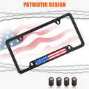 2 x Carbon Fiber License Plate Frames 2 Pack Aluminum Front & Rear Auto Car Tag Holder, with Mount Hardware, Screw Caps & Rattle Proof Pads(Carbon Pattern)