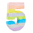 5 Pinata - Large Number 5 Pinata, Pastel Rainbow, 5th Birthday Decorations for Girls (14.7 x 4 x 21 inches)