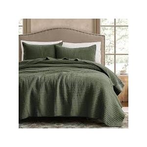 WDCOZY Smooth Green Blanket King Quilt Set WDCOZY
