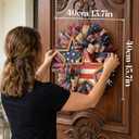 4th of July Patriotic Wreath 15.7 Inch, American Flag Wreaths for Front Door, Red White and Blue Weather Farmhouse Outdoor Holiday Decoration, Memorial Day Independence Day Spring Decor